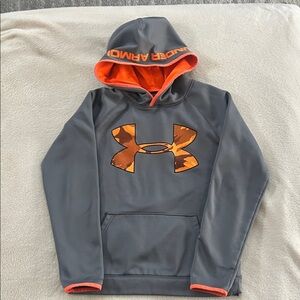 Under Armour Boys Large Hoodie in Gray and Orange